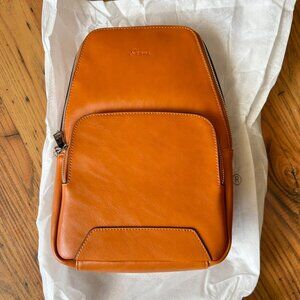 Women Men Genuine Leather Crossbody Backpack Sling Purses Fashion Travel Bag